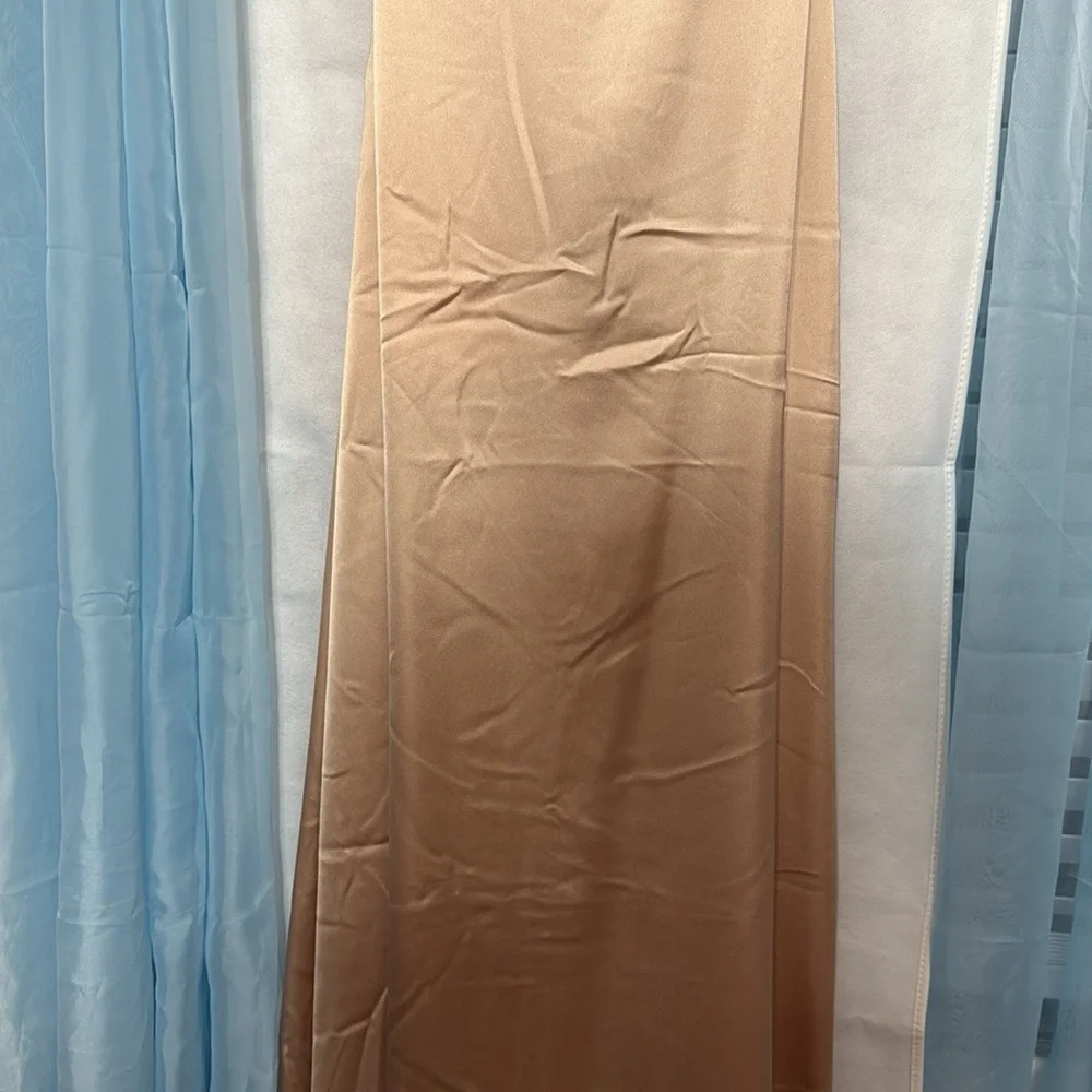 NWT Elegant Tan Maxi Dress - Picture 6 of 7